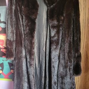 Elegant Black Faux Fur Coat